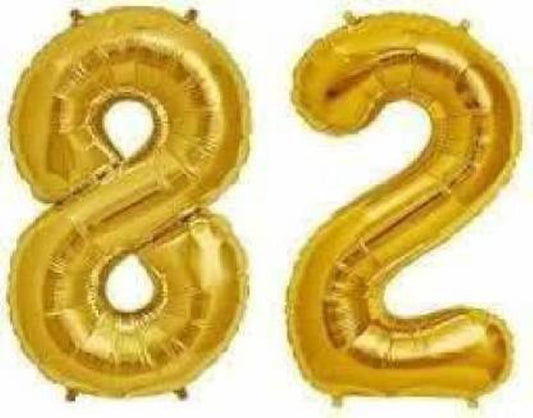 Number 82 Gold Foil Balloon 16 Inches