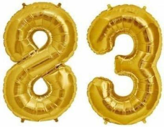 Number 83 Gold Foil Balloon 16 Inches