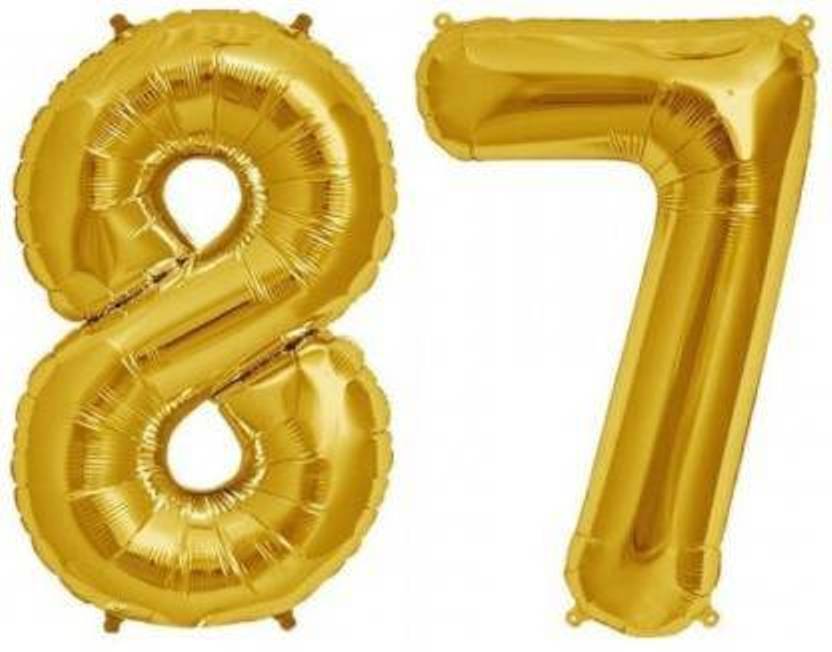 Number 87 Gold Foil Balloon 16 Inches