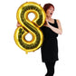 Number 8 Gold Foil Balloon 40 Inches