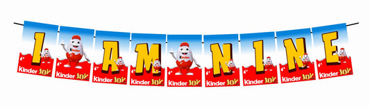 KinderJoy I Am Nine 9th Birthday Banner for Photo Shoot Backdrop and Theme Party