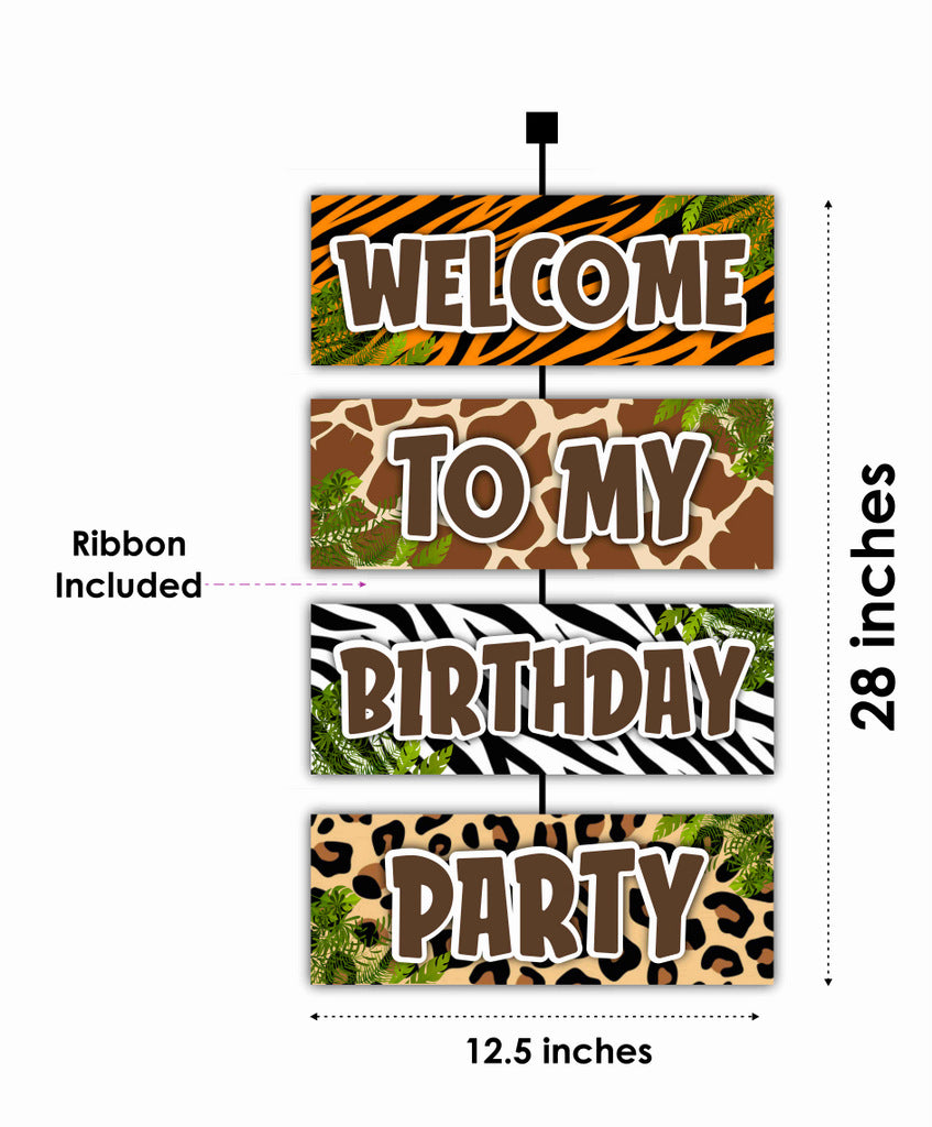 African Safari Theme Welcome Board Welcome to My Birthday Party Board for Door Party Hall Entrance Decoration Party Item for Indoor and Outdoor 2.3 feet
