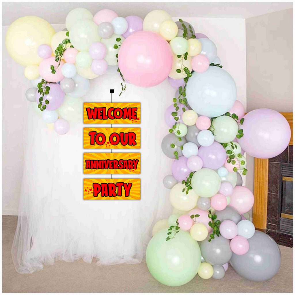 Anniversary Party Welcome Board Welcome to Our Anniversary Party Board for Door Party Hall Entrance Decoration Party Item for Indoor and Outdoor 2.3 feet