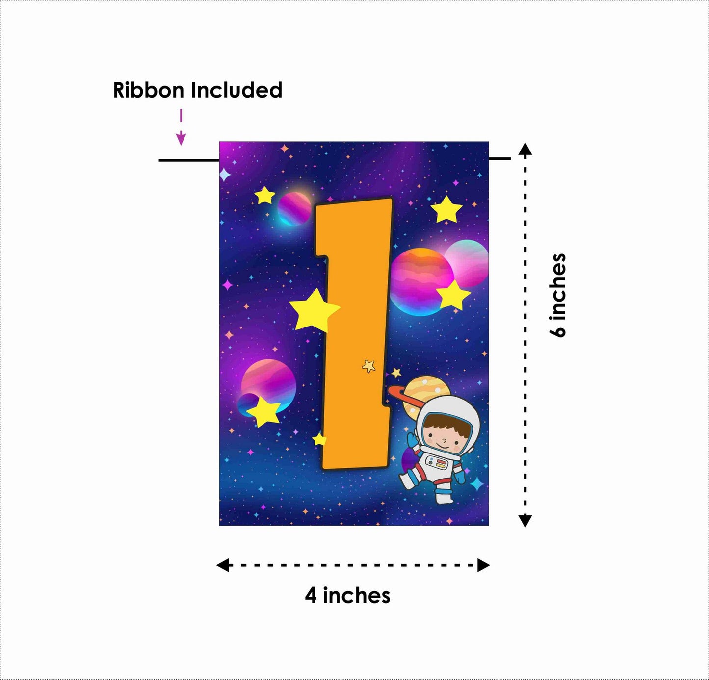 Space Theme I Am Four 4th Birthday Banner for Photo Shoot Backdrop and Theme Party