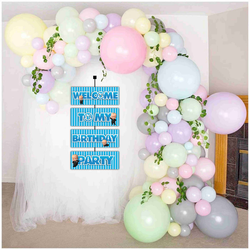 Boss Baby Theme Welcome Board Welcome to My Birthday Party Board for Door Party Hall Entrance Decoration Party Item for Indoor and Outdoor 2.3 feet