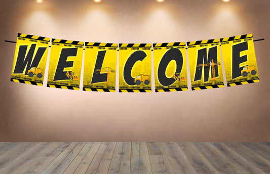 Construction Theme Welcome Banner for Party Entrance Home Welcoming Birthday Decoration Party Item