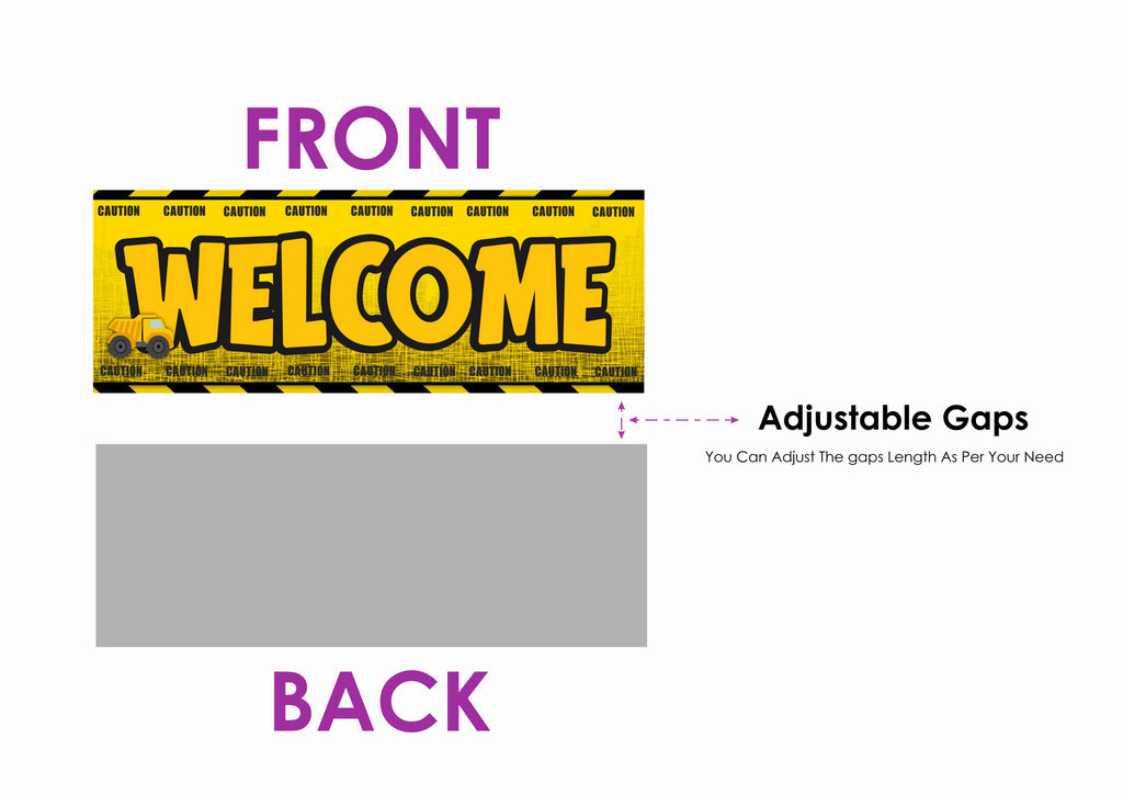 Construction Theme Welcome Board Welcome to My Birthday Party Board for Door Party Hall Entrance Decoration Party Item for Indoor and Outdoor 2.3 feet