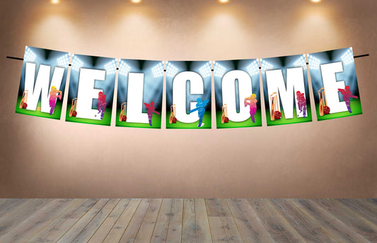 Cricket Theme Welcome Banner for Party Entrance Home Welcoming Birthday Decoration Party Item