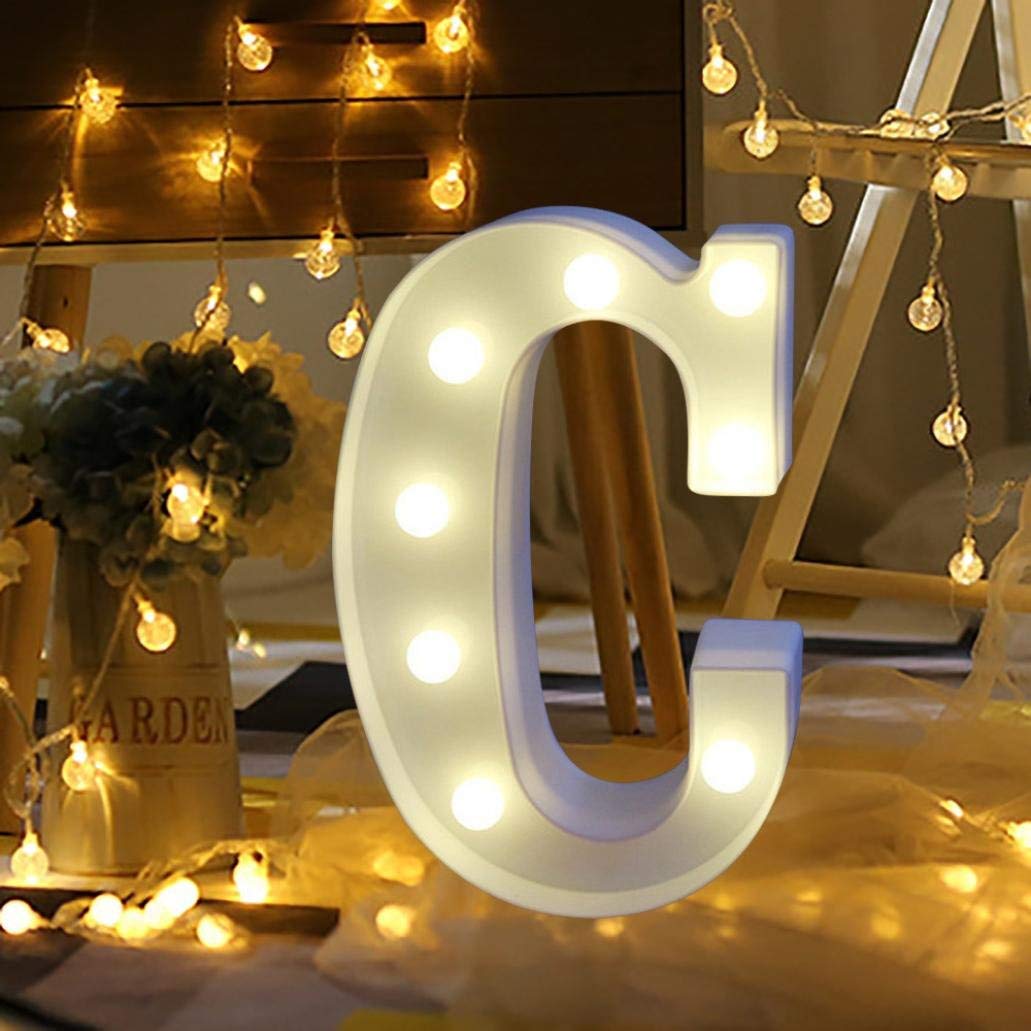 Alphabet C LED Marquee Light Sign for Birthday Party Family Wedding Decor Walls Hanging