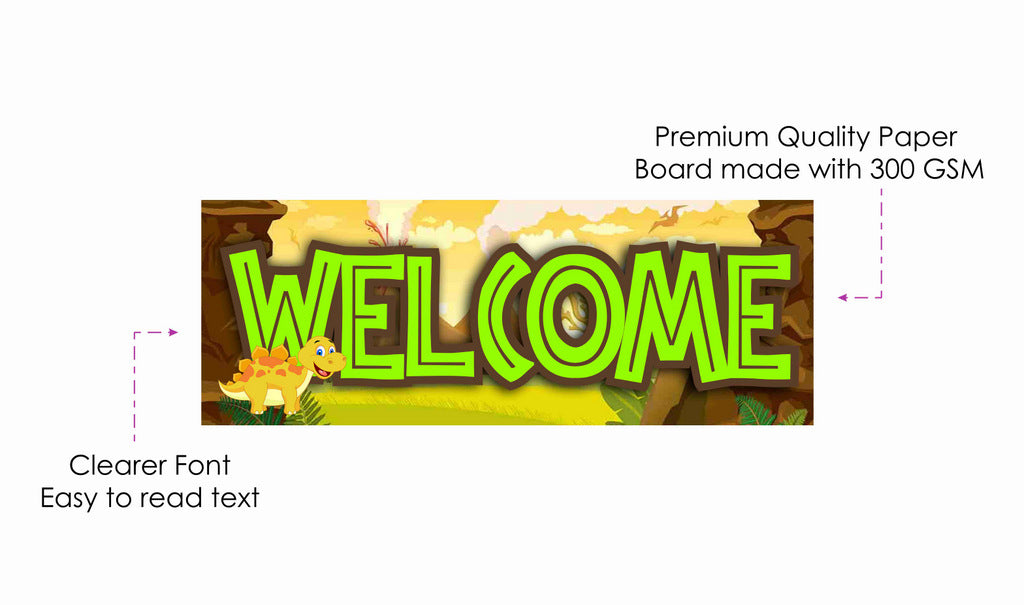 Dinosaur Jurassic Theme Welcome Board Welcome to My Birthday Party Board for Door Party Hall Entrance Decoration Party Item for Indoor and Outdoor 2.3 feet