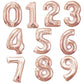 Number 2 Rose Gold Foil Balloon 16 Inches - Balloonistics