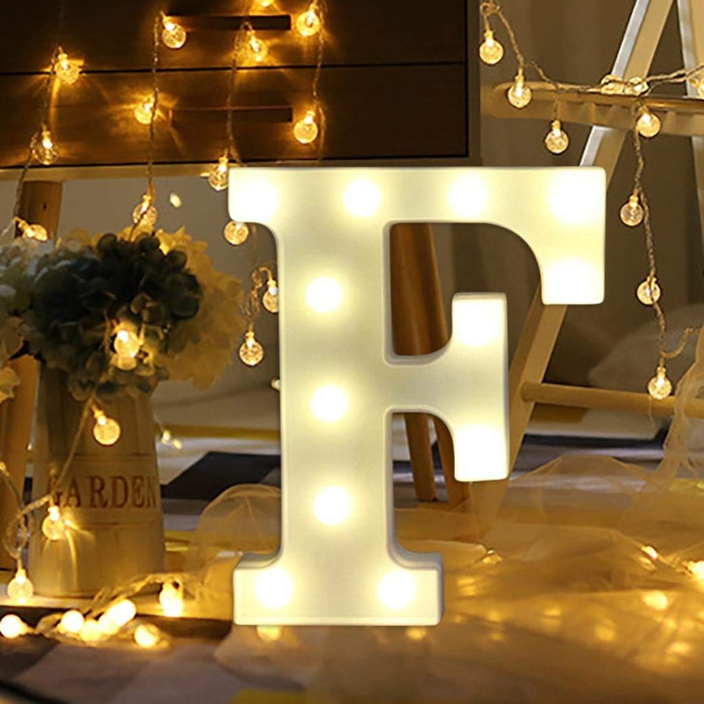 Alphabet F LED Marquee Light Sign for Birthday Party Family Wedding Decor Walls Hanging