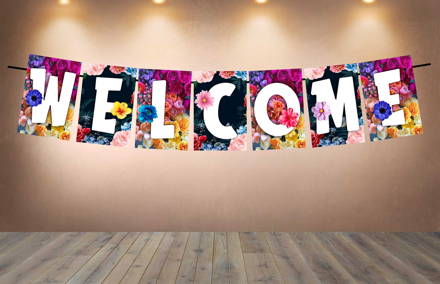 Floral Theme Welcome Banner for Party Entrance Home Welcoming Birthday Decoration Party Item