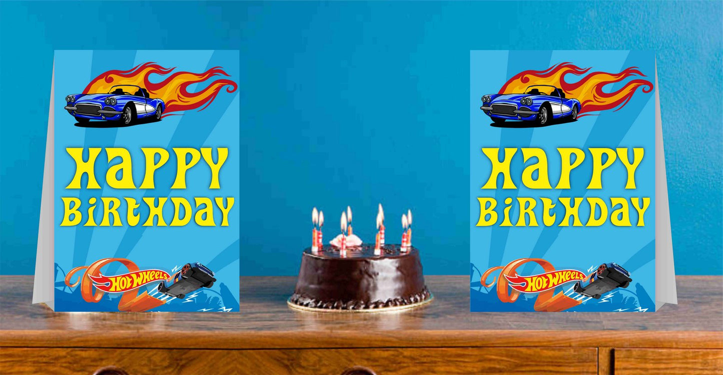 Hot Wheels Theme Cake Table and Guest Table Birthday Decoration Centerpiece Pack of 2