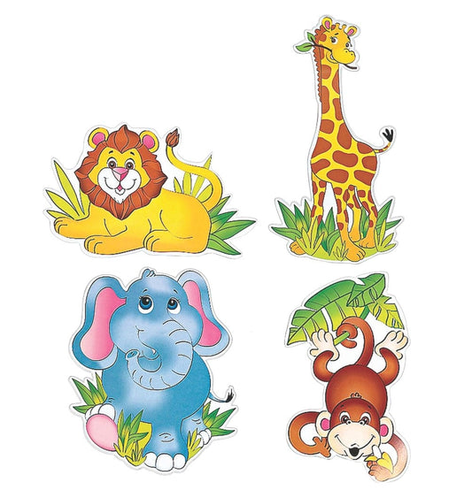 Jungle Animals Cardboard Cutout for Theme Birthday Background Decoration