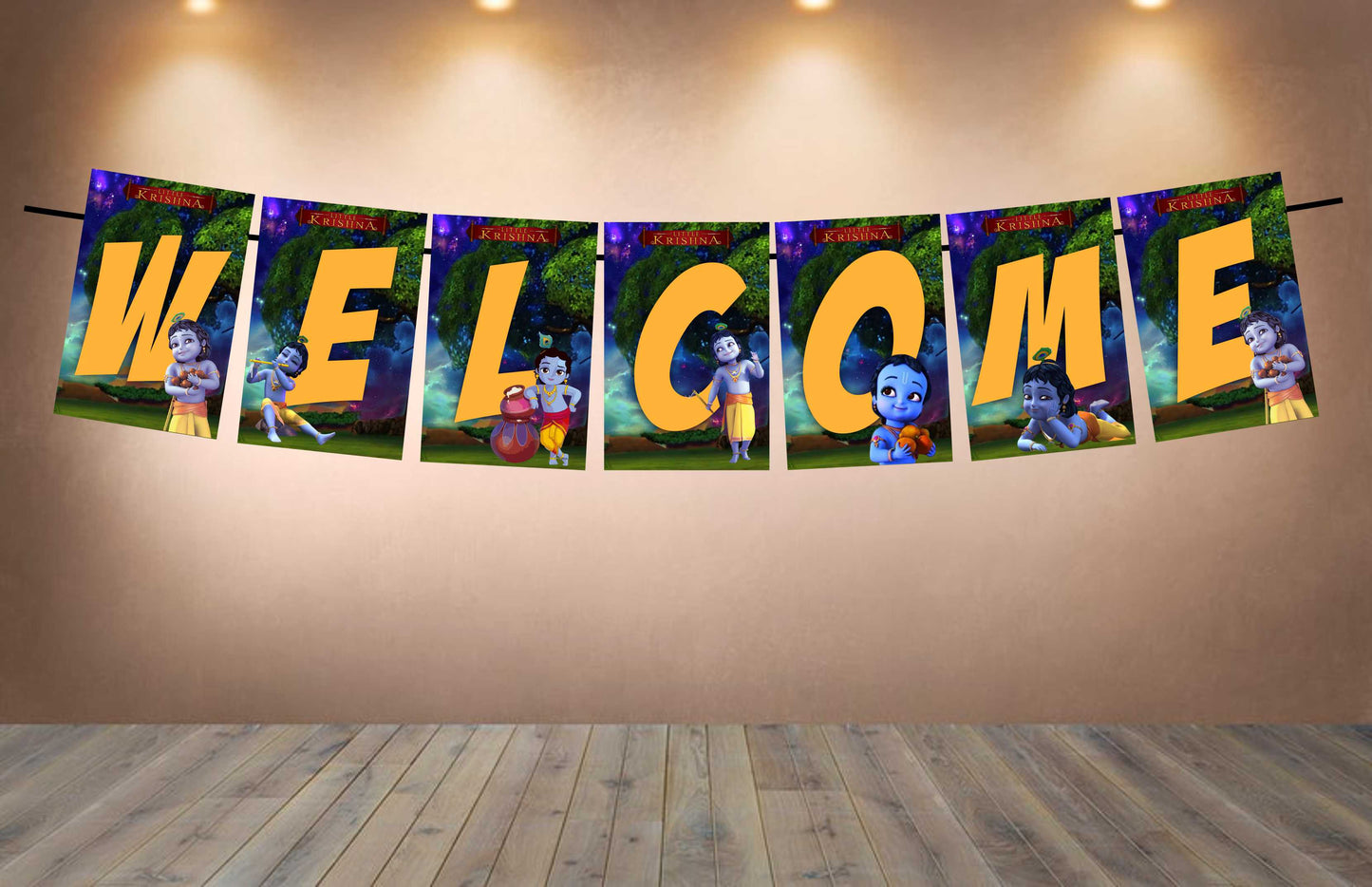 Little Krishna Theme Welcome Banner for Party Entrance Home Welcoming Birthday Decoration Party Item
