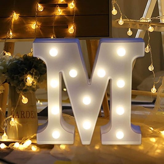 Alphabet M LED Marquee Light Sign for Birthday Party Family Wedding Decor Walls Hanging