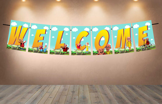 Motu Patlu Theme Welcome Banner for Party Entrance Home Welcoming Birthday Decoration Party Item