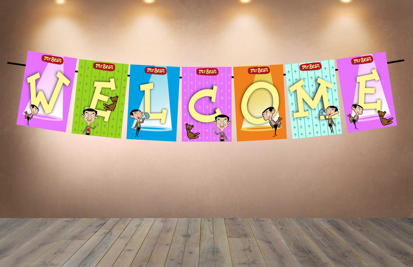 Mr Bean Theme Welcome Banner for Party Entrance Home Welcoming Birthday Decoration Party Item