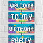 Ocean Underwater Theme Welcome Board Welcome to My Birthday Party Board for Door Party Hall Entrance Decoration Party Item for Indoor and Outdoor 2.3 feet