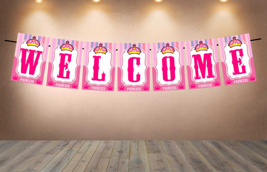 Princess Theme Welcome Banner for Party Entrance Home Welcoming Birthday Decoration Party Item