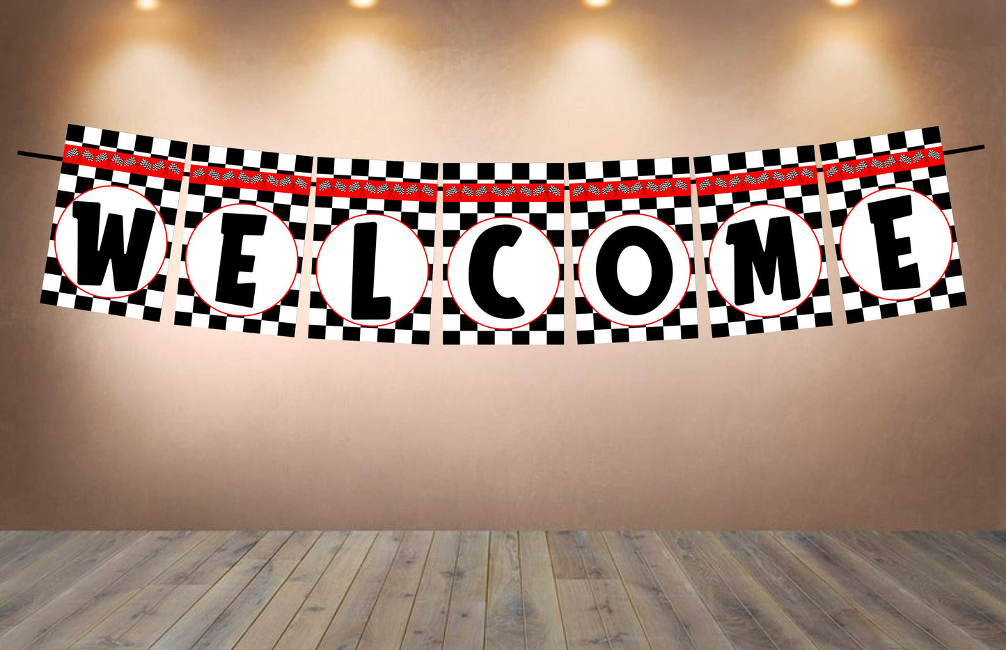 Racing Theme Welcome Banner for Party Entrance Home Welcoming Birthday Decoration Party Item