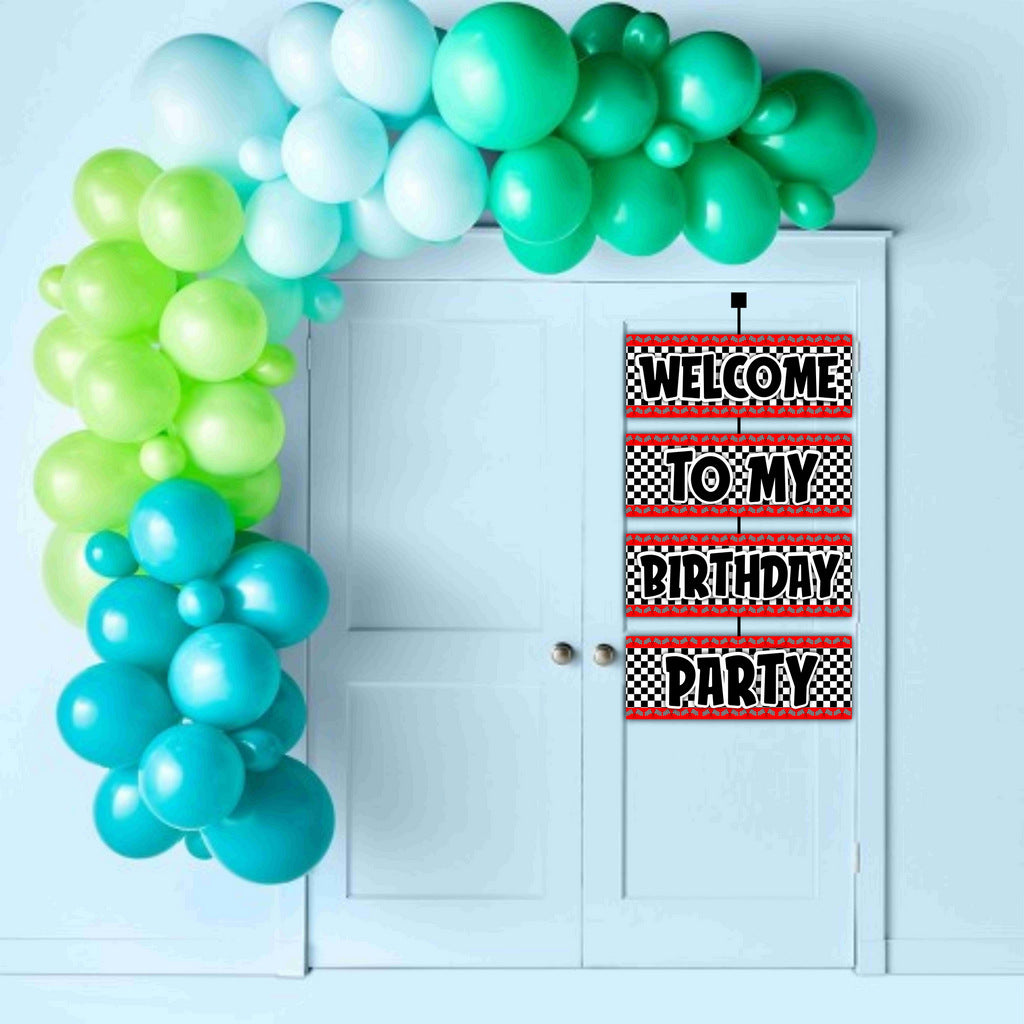 Racing Theme Welcome Board Welcome to My Birthday Party Board for Door Party Hall Entrance Decoration Party Item for Indoor and Outdoor 2.3 feet