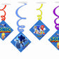 Sonic the Hedgehog Ceiling Hanging Swirls Decorations Cutout Festive Party Supplies (Pack of 6 swirls and cutout)