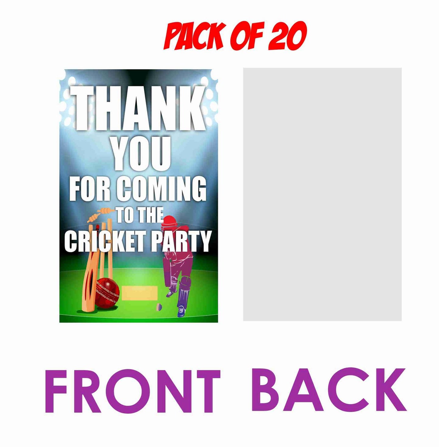 Cricket Theme Return Gifts Thank You Tags Thank u Cards for Gifts 20 Nos Cards and Glue Dots