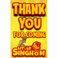 Little Singham Theme Return Gifts Thank You Tags Thank u Cards for Gifts 20 Nos Cards and Glue Dots