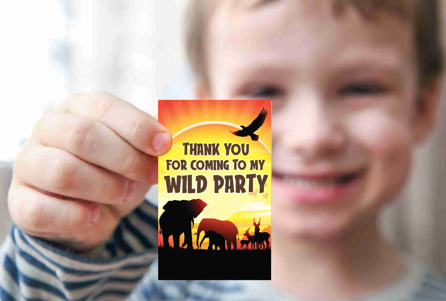 African Safari theme Return Gifts Thank You Tags Thank u Cards for Gifts 20 Nos Cards and Glue Dots - Balloonistics