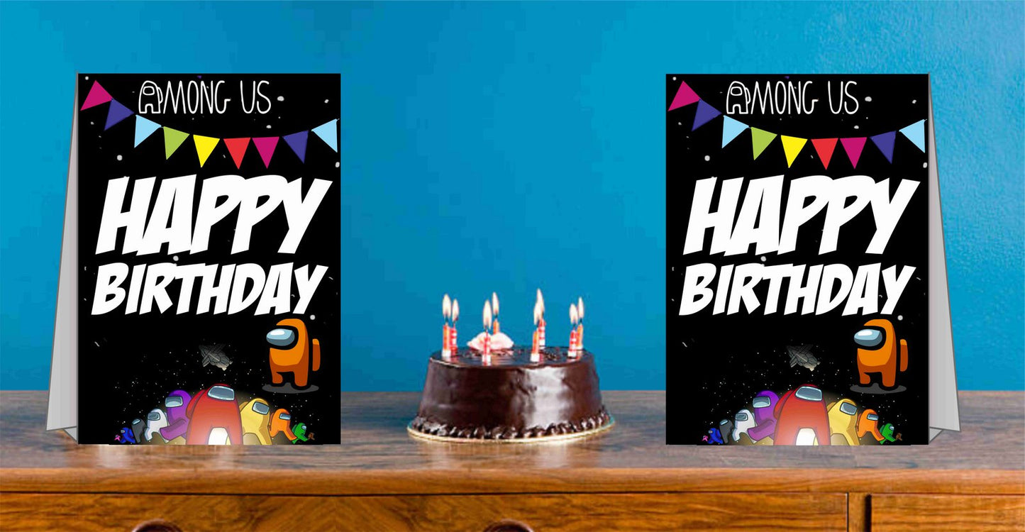 Among Us Theme Cake Table and Guest Table Birthday Decoration Centerpiece Pack of 2
