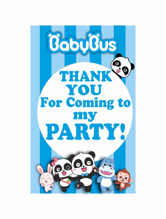 Baby Bus theme Return Gifts Thank You Tags Thank u Cards for Gifts 20 Nos Cards and Glue Dots - Balloonistics