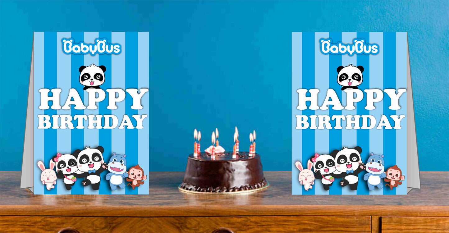 Baby Bus Theme Cake Table and Guest Table Birthday Decoration Centerpiece Pack of 2