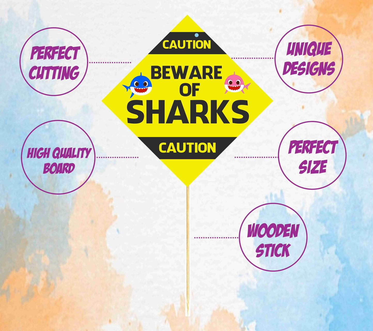 Baby Shark Birthday Photo Booth Party Props Theme Birthday Party Decoration, Birthday Photo Booth Party Item for Adults and Kids