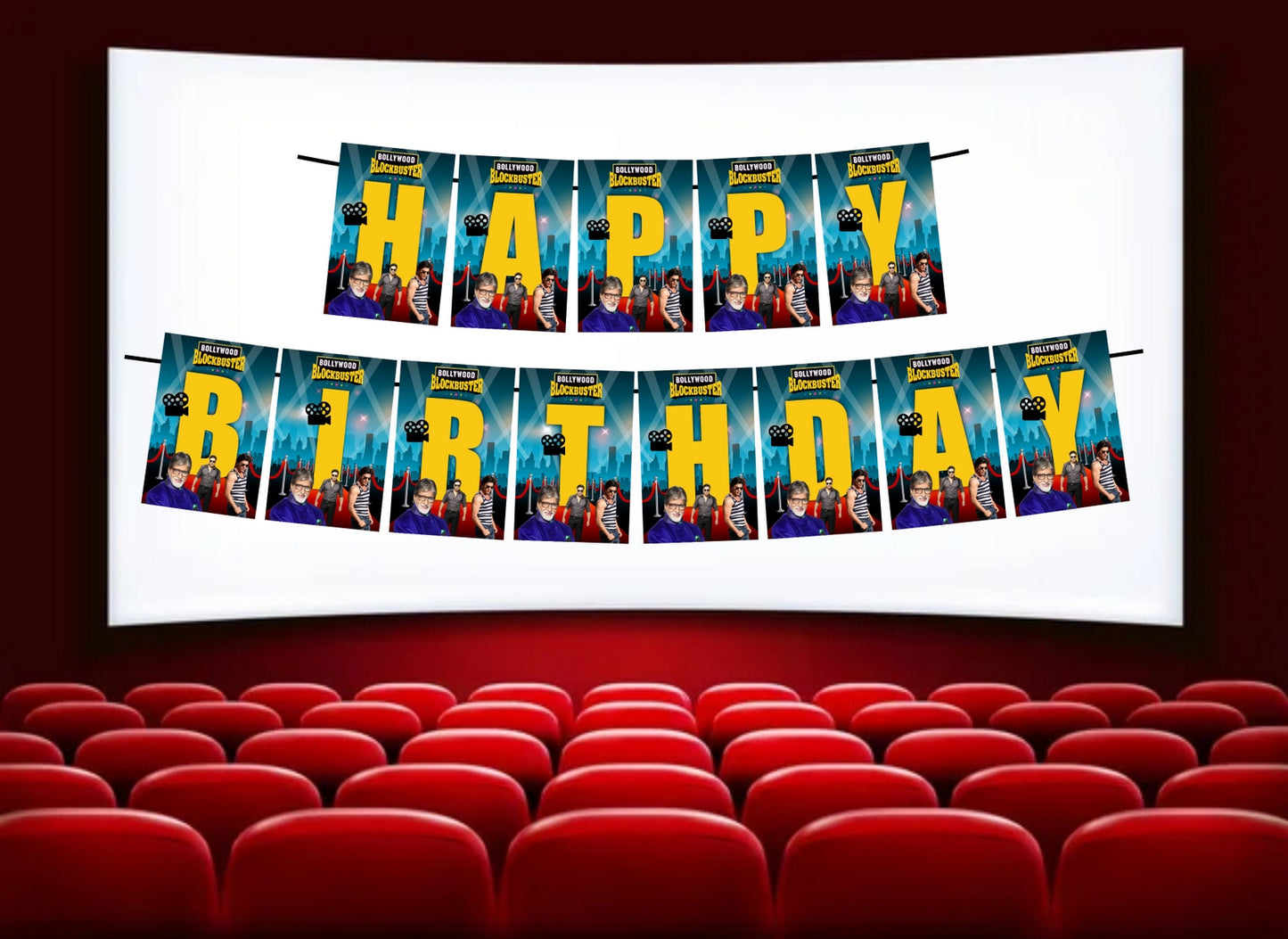Bollywood Theme Happy Birthday Decoration Hanging and Banner for Photo Shoot Backdrop and Theme Party