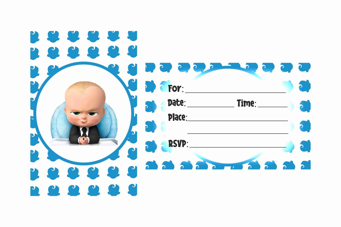 Boss Baby Theme Children's Birthday Party Invitations Cards with Envelopes - Kids Birthday Party Invitations for Boys or Girls,- Invitation Cards (Pack of 10)