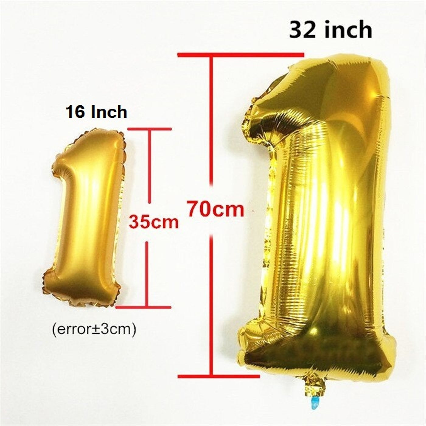 Number 1 Gold Foil Balloon 16 Inches - Balloonistics