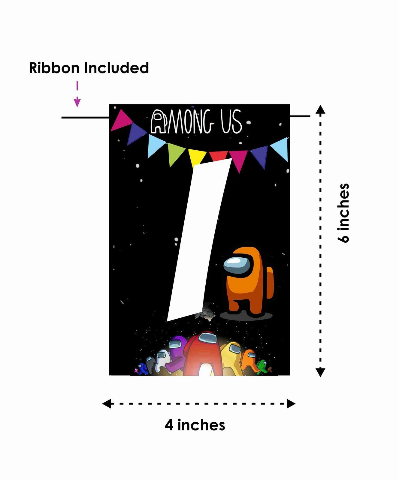 Among Us I Am Two 2nd Birthday Banner for Photo Shoot Backdrop and Theme Party - Balloonistics