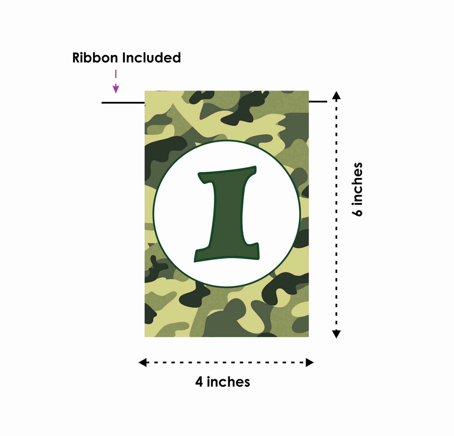 Camo Military I Am Four 4th Birthday Banner for Photo Shoot Backdrop and Theme Party