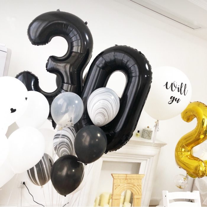 Number 2 Black Foil Balloon 40 Inches
