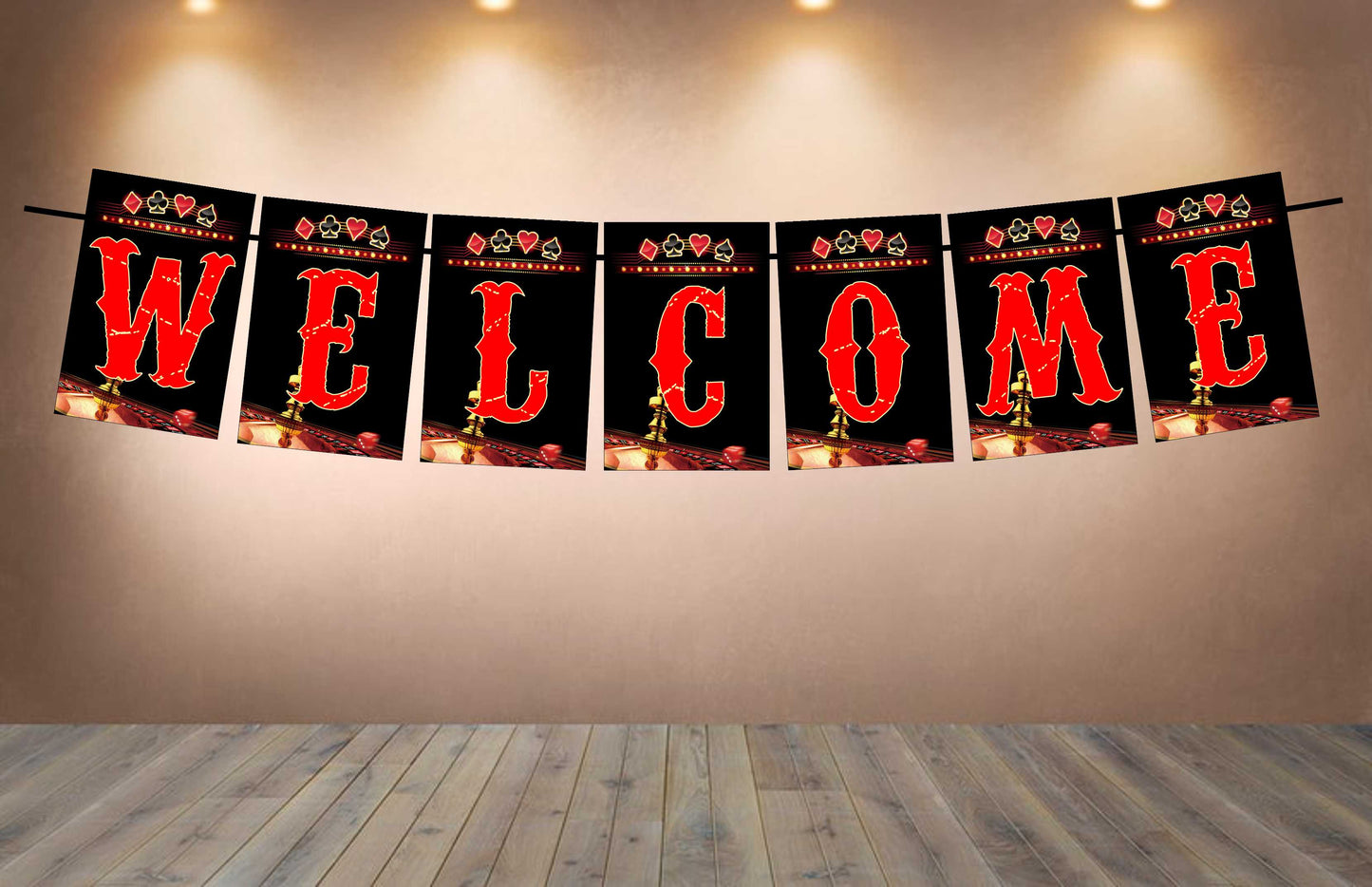 Casino Poker Theme Welcome Banner for Party Entrance Home Welcoming Birthday Decoration Party Item