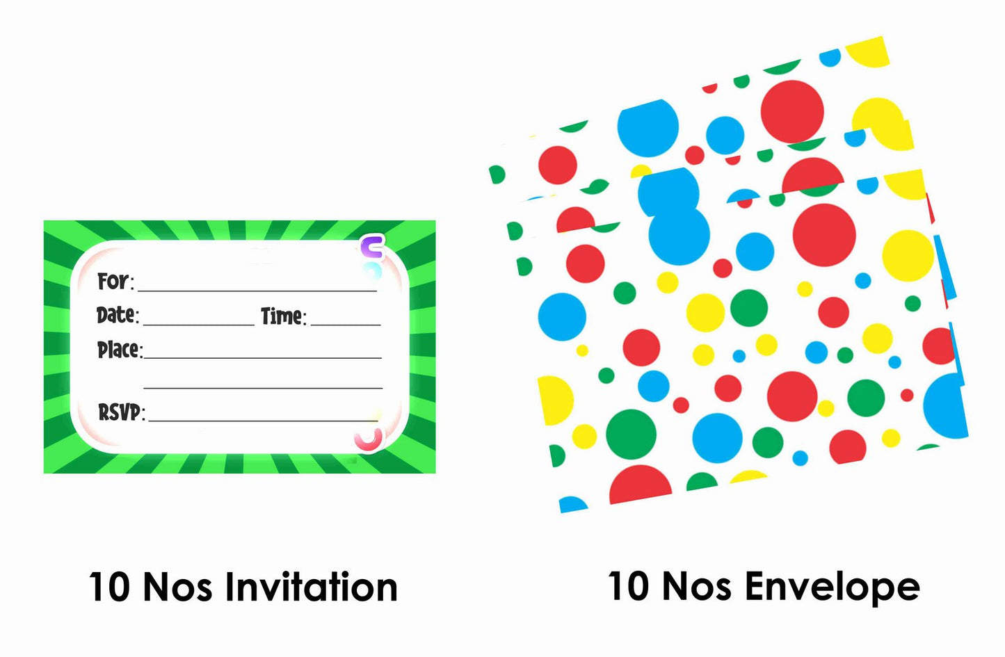 Cocomelon Theme Children's Birthday Party Invitations Cards with Envelopes - Kids Birthday Party Invitations for Boys or Girls,- Invitation Cards (Pack of 10)