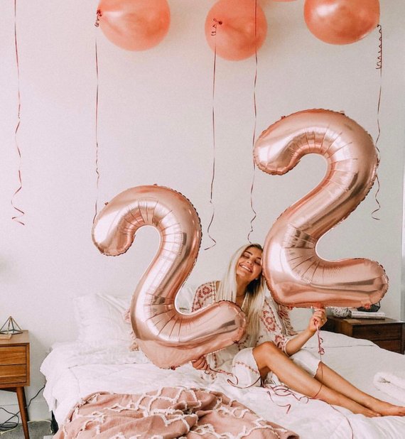 Number 7 Rose Gold Foil Balloon 40 Inches