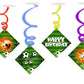 Football Ceiling Hanging Swirls Decorations Cutout Festive Party Supplies (Pack of 6 swirls and cutout)