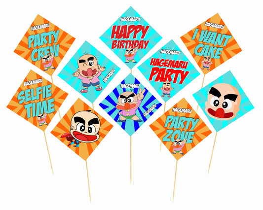 Haagemaru Theme Birthday Photo Booth Party Props Theme Birthday Party Decoration, Birthday Photo Booth Party Item for Adults and Kids