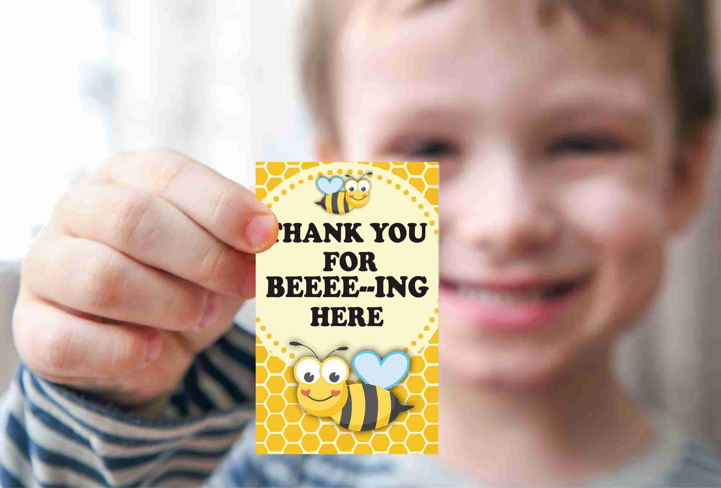 Honey Bee theme Return Gifts Thank You Tags Thank u Cards for Gifts 20 Nos Cards and Glue Dots