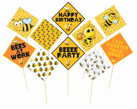 Honey Bee Theme Birthday Photo Booth Party Props Theme Birthday Party Decoration, Birthday Photo Booth Party Item for Adults and Kids