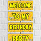 Honey Bee Theme Welcome Board Welcome to My Birthday Party Board for Door Party Hall Entrance Decoration Party Item for Indoor and Outdoor 2.3 feet