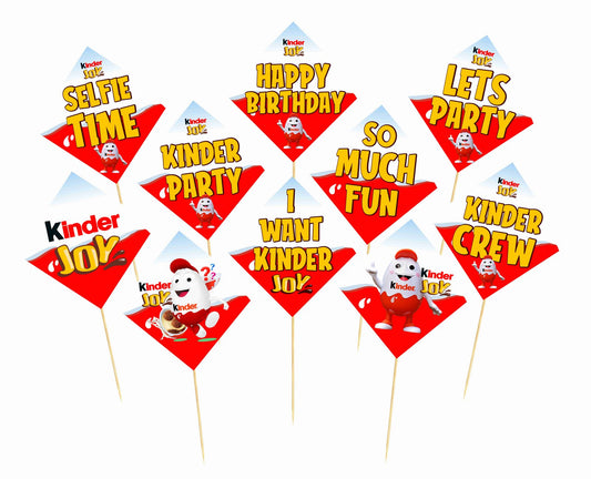 KinderJoy Theme Birthday Photo Booth Party Props Theme Birthday Party Decoration, Birthday Photo Booth Party Item for Adults and Kids